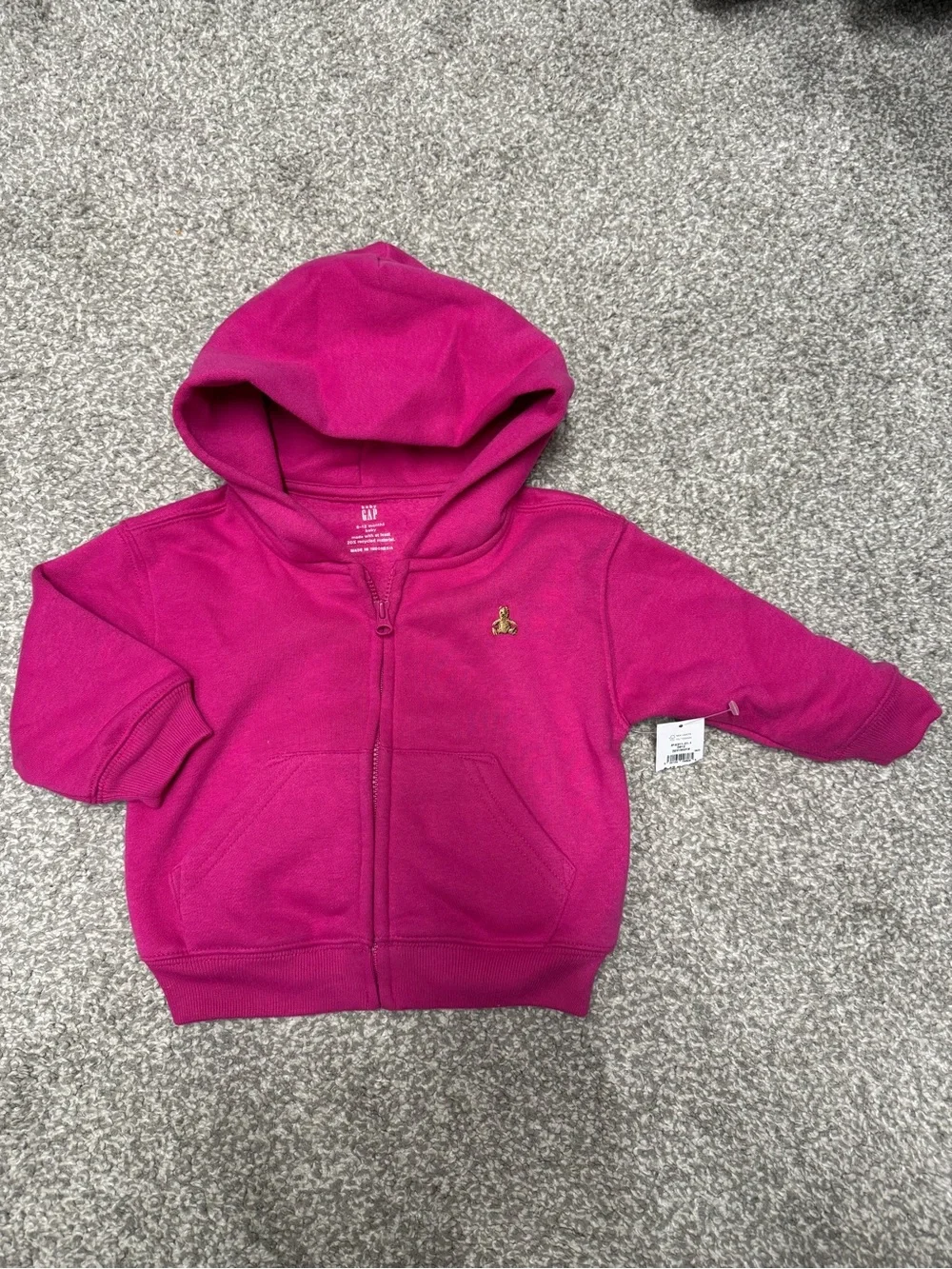 GAP Baby Fuchsia Full-Zip Fleece Hooded Sweatshirt